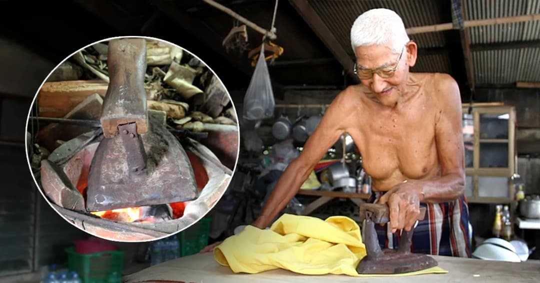 ทึ่ง ! คุณปู่วัย 87 ปี ใช้เตารีดเหล็กโบราณ รับจ้างรีดผ้ามากว่า 64 ปี