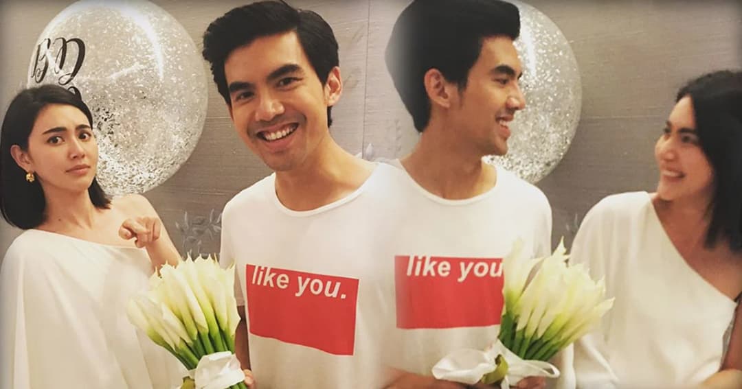 “เต๋อ” เขินหน้าแดง หอบดอกไม้อวยพรวันเกิด “ใหม่ ดาวิกา”