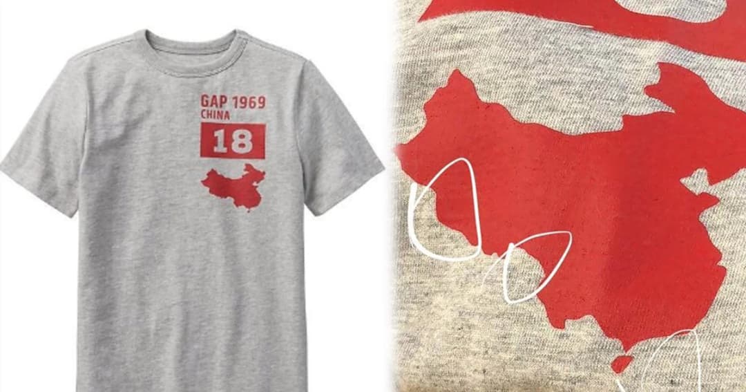 GAP ขอโทษจีน หลังขายเสื้อลายแผนที่ไม่รวมไต้หวัน-ดินแดนในทะเลจีนใต้