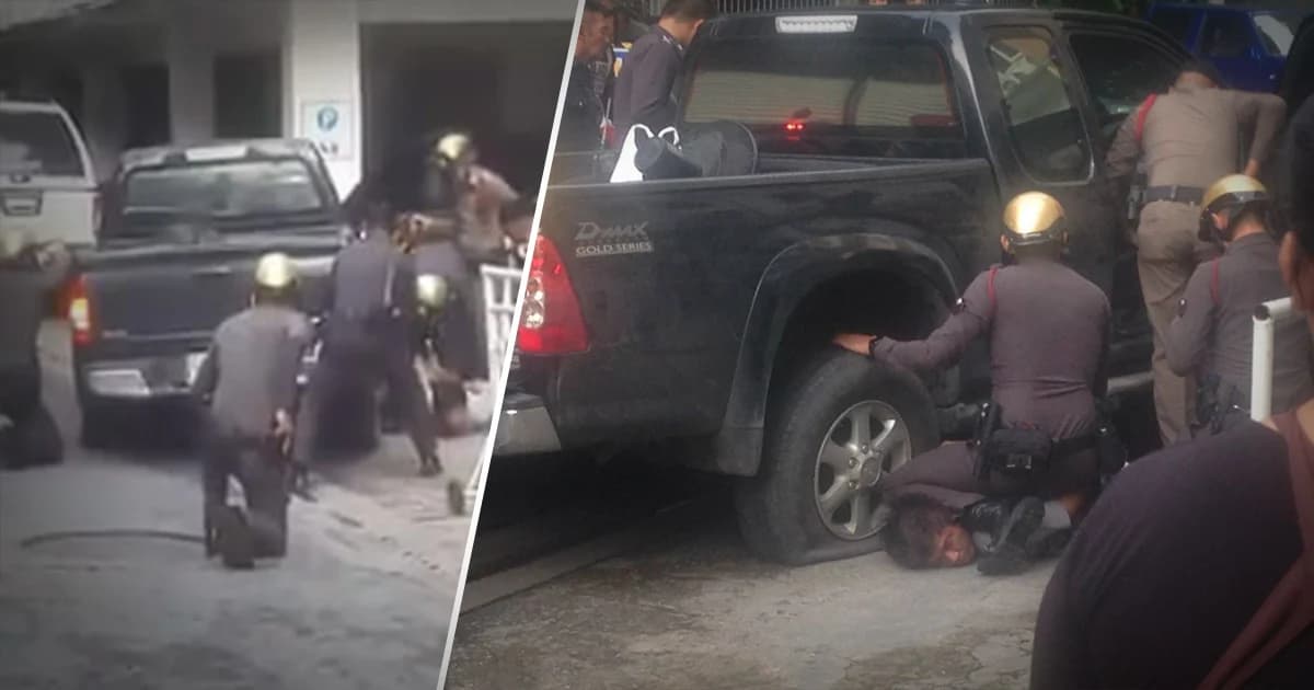 ไล่ล่าระทึก ! กระบะเมายาซิ่งหนีตร. สุดท้ายถูกยิ่งสกัดล้อจนมุม