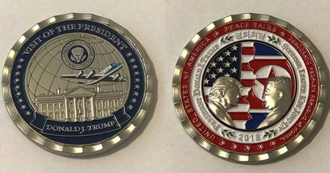 สหรัฐฯ เปิดตัวเหรียญที่ระลึก ทรัมป์-คิม นัดเจรจาสันติภาพที่สิงคโปร์