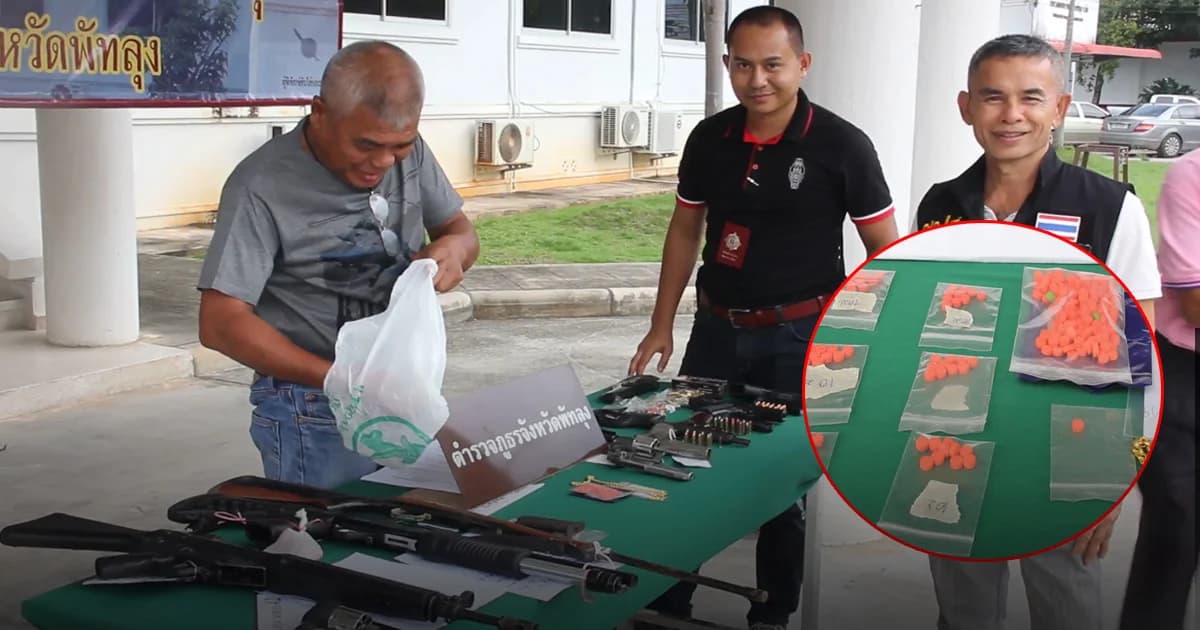 พัทลุงกวาดล้างอาวุธปืนรอบ 3 พบของกลาง อาวุธสงคราม-ยาบ้า เพียบ !