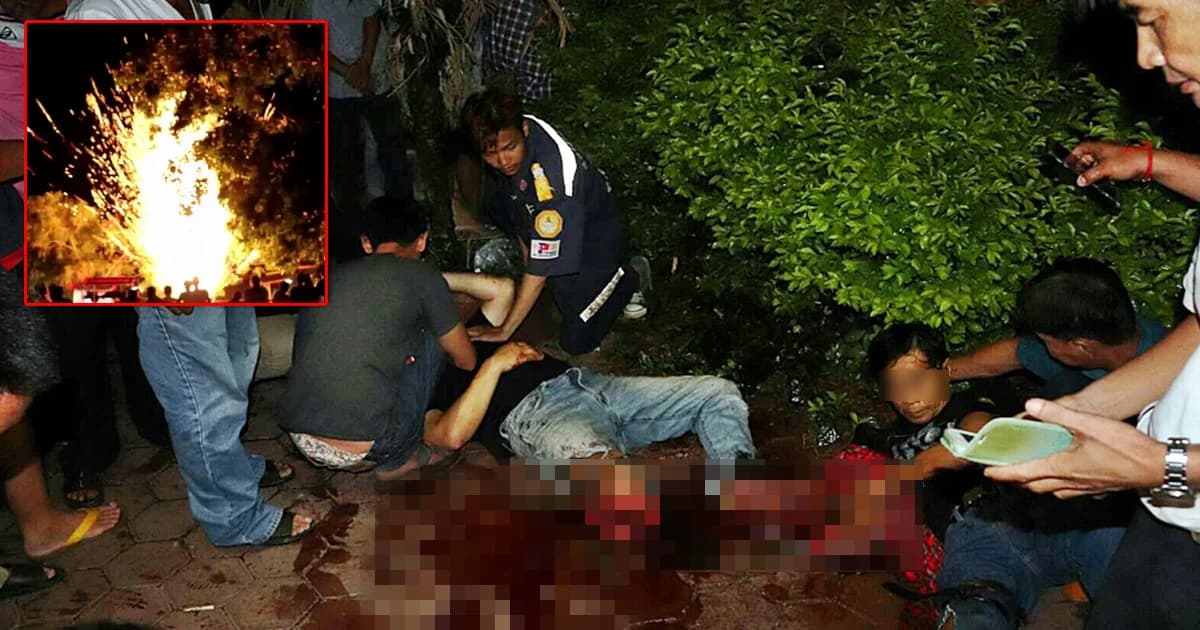 ตูมสยอง ! บั้งไฟเมืองพะเยาระเบิด ใส่ชาวบ้าน แขน-ขาขาด