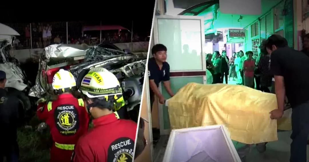 น้ำตานอง ! ญาติกว่า 40 คน รับศพ 7 เหยื่อรถพ่วง 18 ล้อ เผยล้วนเป็นเสาหลักครอบครัว