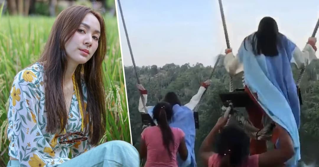 เกือบไปแล้ว ! “โฟร์ ศกลรัตน์” เล่นชิงช้าบาหลี สวิง หวิดตกเหว
