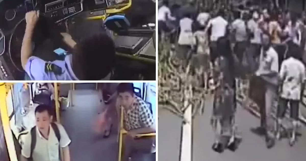 น้ำใจงาม คนขับรถเมล์-ผู้โดยสารจีนหยุดรถ ก่อนกรูลงไปช่วยรถฟืนพลิกคว่ำ