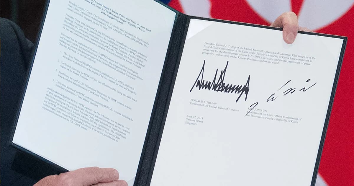 เปิดข้อตกลงฉบับเต็ม ‘ทรัมป์-คิม’ ลงนามสู่สันติภาพครั้งใหม่