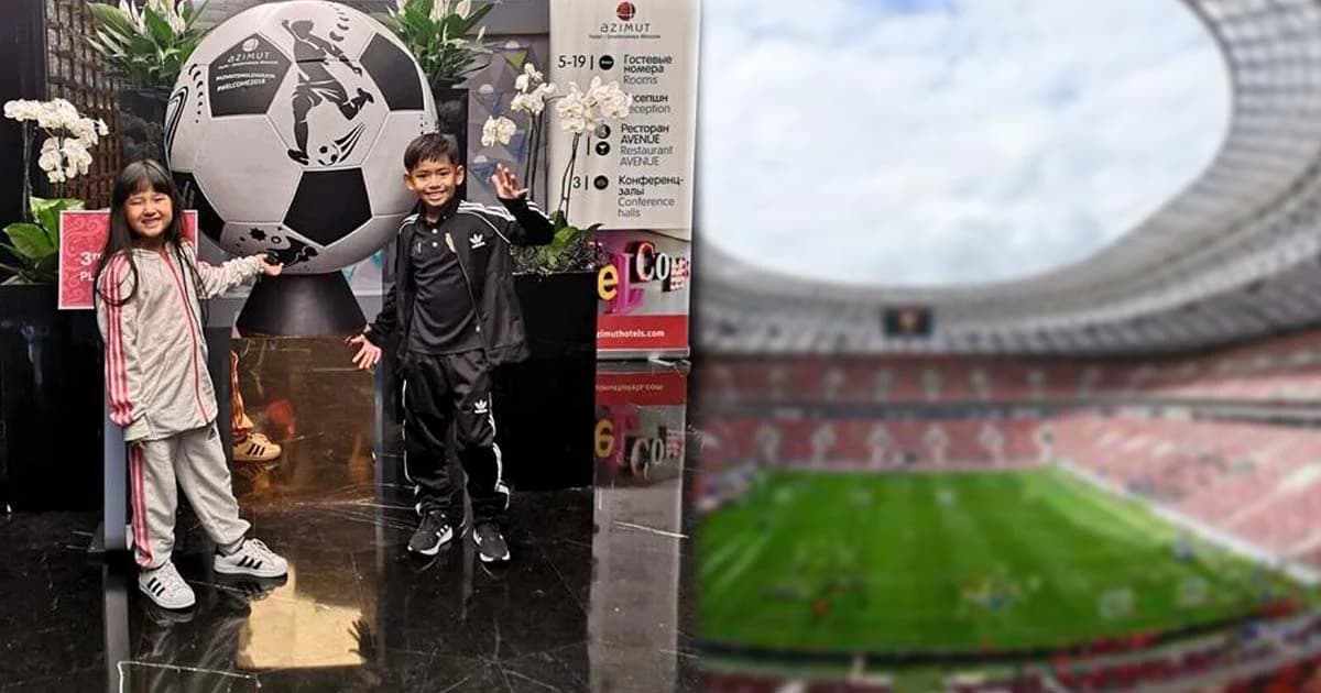 ภูมิใจ! สองเด็กไทยได้จูงนักฟุตบอลเวิลด์คัพ 2018 คู่เปิดสนามคืนนี้