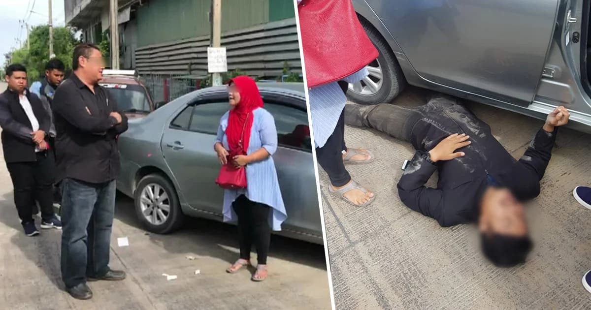 ไฟแนนซ์ตามยึดรถ สาวตกใจเหยียบคันเร่งพุ่งชนเจ็บ