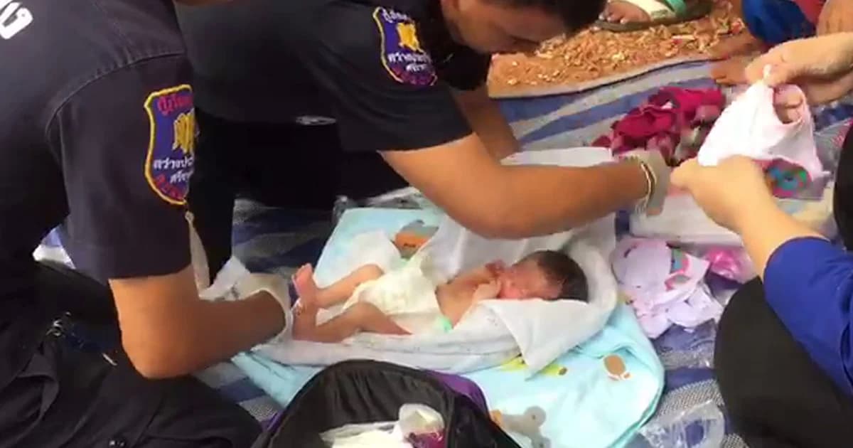 ทารกน้อยถูกแม่ใจยักษ์จับใส่กระเป๋า โยนทิ้งในป่าทางขึ้นสำนักสงฆ์เมืองชล