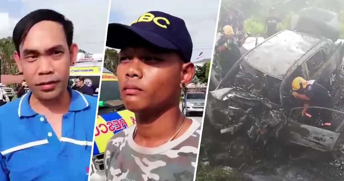 2 ฮีโร่เมืองชลเห็นเก๋งไฟไหม้ ช่วยแม่ลูกรอด 3 ส่วนพ่อไฟคลอกเสียชีวิต