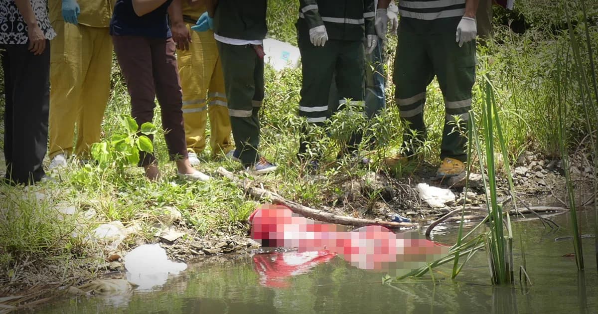 พ่อค้ายาดองเมืองปทุมฯ พบสาวเปลือยถูกฆ่ารัดคอ ห่อศพทิ้งบ่อน้ำริมถนน