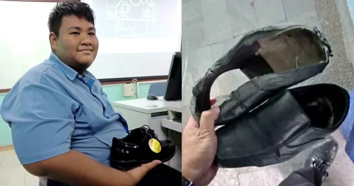 กลุ่ม นศ.เมืองชล รวมเงินซื้อรองเท้าใหม่ให้เพื่อน หลังเห็นใส่รองเท้าเก่า-ขาด