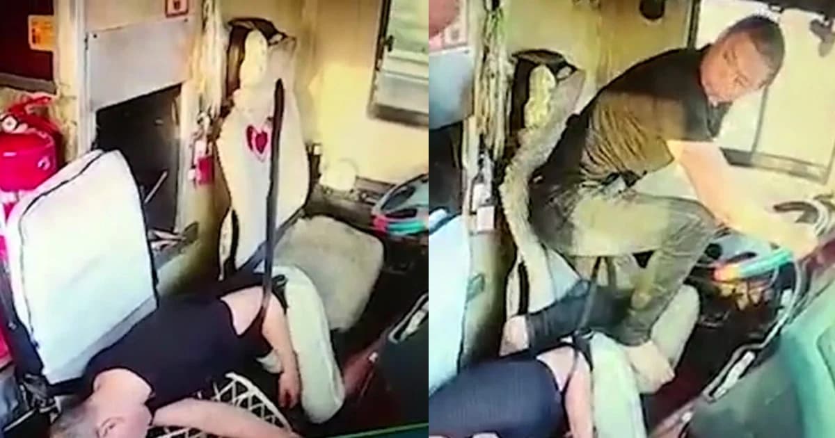 เปิดคลิป คนขับรถทัวร์วูบคาพวงมาลัย ผู้โดยสารรีบกระโจนขับแทน