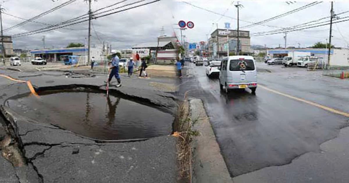 โซเชียลตะลึง ! ญี่ปุ่นซ่อมถนนที่เสียหายจากแผ่นดินไหวเสร็จภายใน 1 วัน