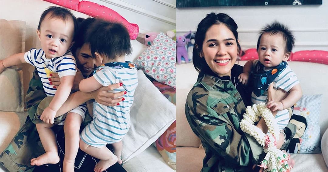 เก็บตก! สายฟ้า-พายุ มีพวงมาลัยไหว้ แม่ชมพู่ เป่าเค้กวันเกิดกับลูกปีแรก