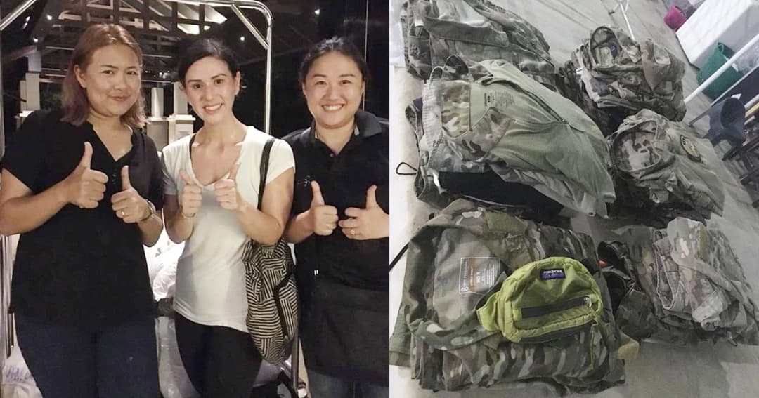 ซึ้งน้ำใจ! ทหารหญิงสหรัฐฯ ขอบคุณสาวซักผ้าฟรี ให้ทีมค้นหาหมูป่า