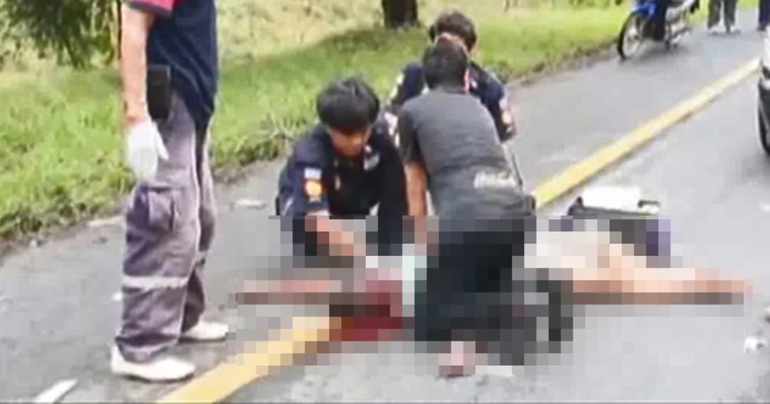 “สองพ่อลูก” ขี่ จยย.กลับจาก รพ. ถูกกระบะชนดับ