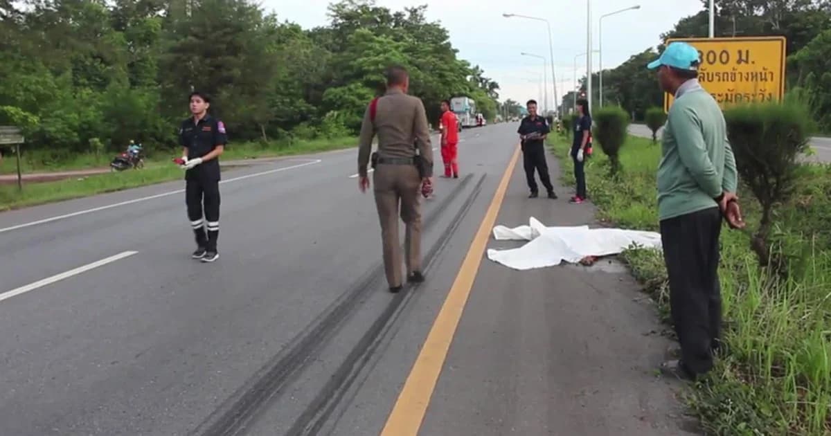สลด! รถทัวร์ชนเฒ่าวัย 62 ปีเสียชีวิตคาที่