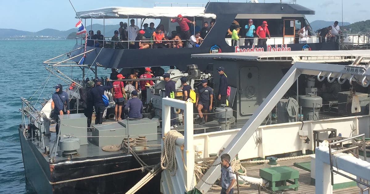 ระดมกำลังค้นหา 23 ชีวิต สูญหายเหตุเรือล่มภูเก็ต คาดติดอยู่ในเรือ