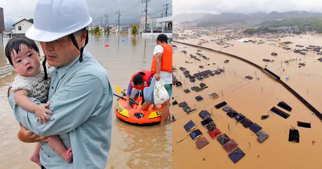 น้ำท่วมหนักเป็นประวัติการณ์ของญี่ปุ่น เสียชีวิตแล้วอย่างน้อย 37 ราย