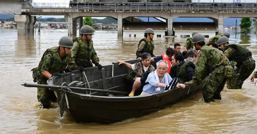 คืบหน้าฝนตกหนัก-น้ำท่วมญี่ปุ่น เสียชีวิตพุ่งมากกว่า 60 ราย สูญหายอีกนับสิบ