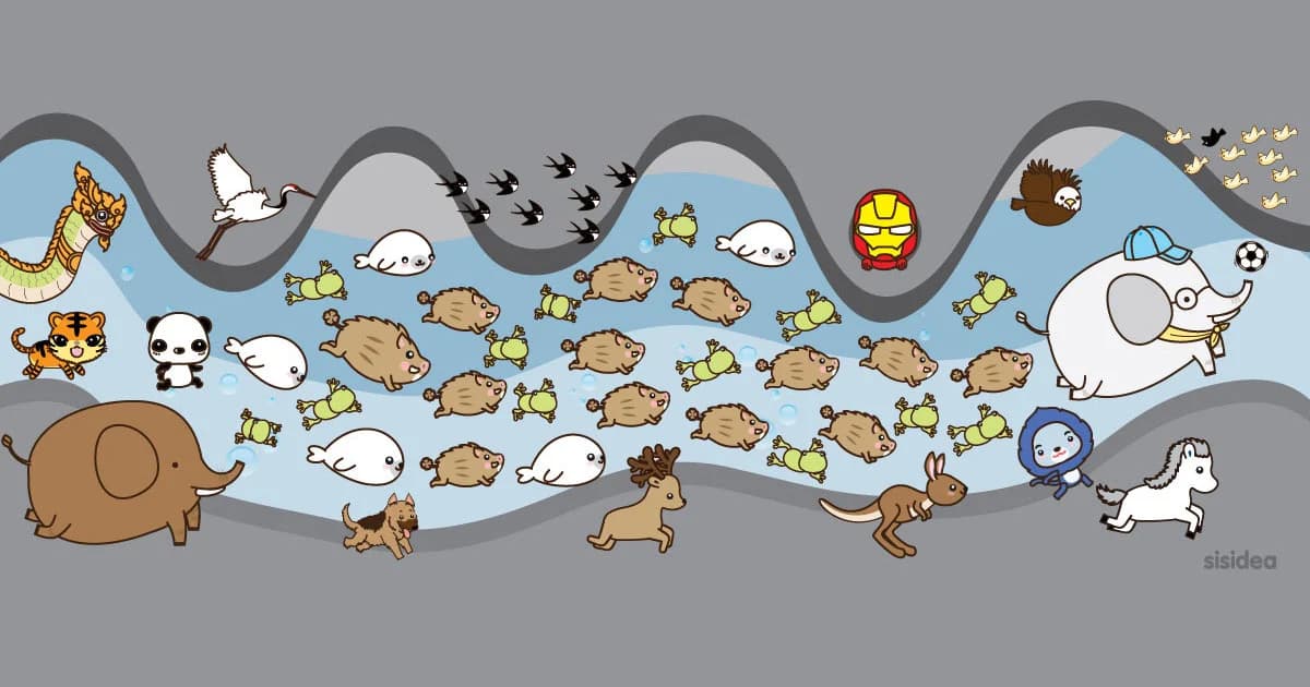 ภาพการ์ตูนความหมายดีๆ การเดินทางของหมูป่า และความร่วมมือของมวลมนุษยชาติ