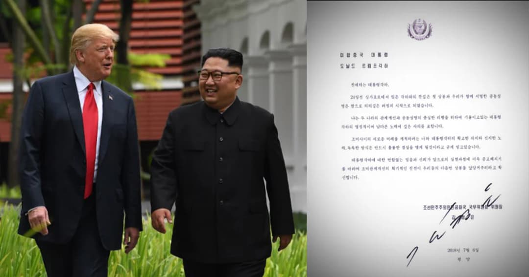 ‘ทรัมป์’ โชว์จดหมายจาก ‘คิม จองอึน’ หวังสร้างความไว้วางใจต่อกัน