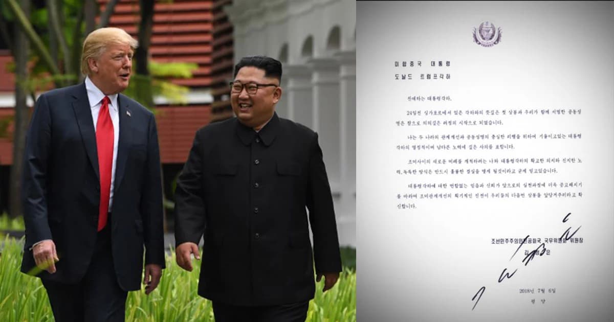 ‘ทรัมป์’ โชว์จดหมายจาก ‘คิม จองอึน’ หวังสร้างความไว้วางใจต่อกัน