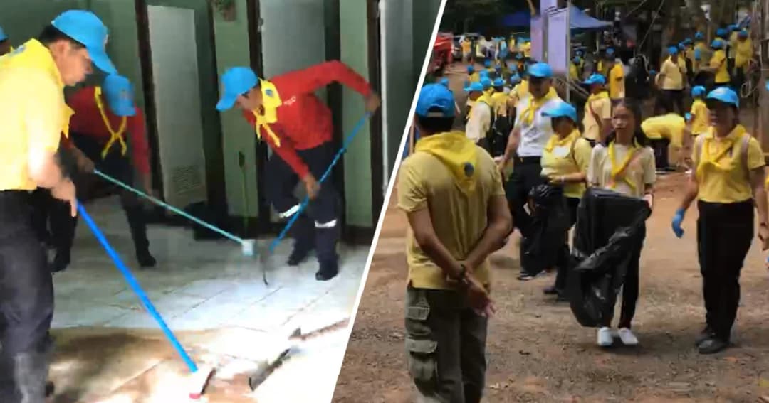 จิตอาสา 4 พันคน บิ๊กคลีนนิ่งเดย์ถ้ำหลวง เคลียร์ 5 จุด