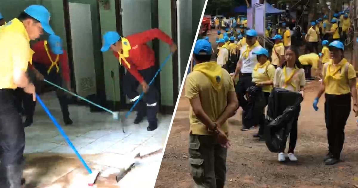 จิตอาสา 4 พันคน บิ๊กคลีนนิ่งเดย์ถ้ำหลวง เคลียร์ 5 จุด