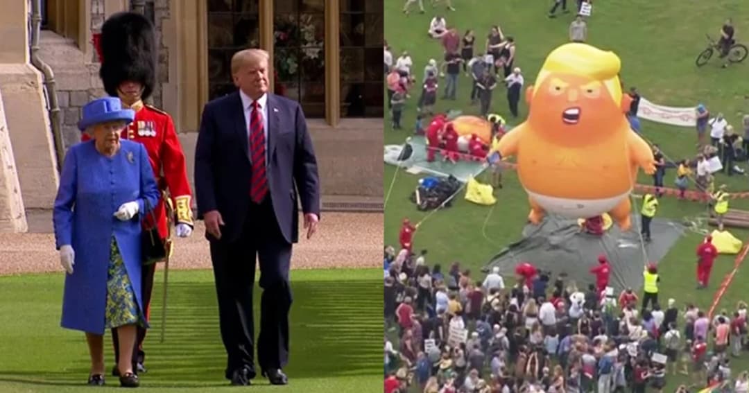 ทรัมป์-ภริยา เข้าเฝ้าควีนเอลิซาเบธที่ 2 ท่ามกลางการประท้วงหนักในลอนดอน