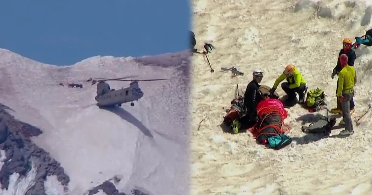 หวาดเสียว! นักบินใช้ท้าย ฮ. แตะภูเขา ช่วยนักปีนเขาคิดฆ่าตัวตาย