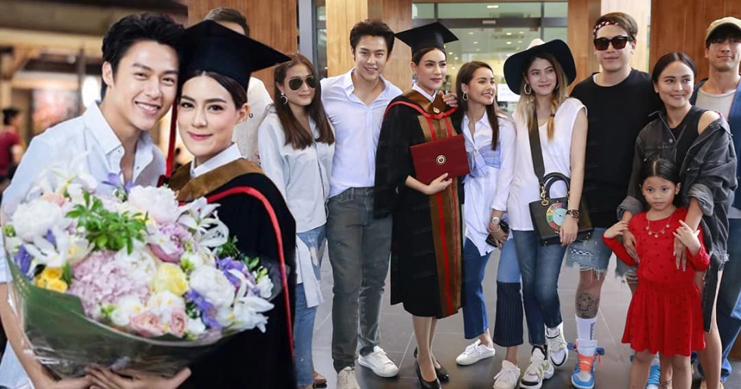 รับจริง! “คิมเบอร์ลี่” จบ ป.ตรี เหล่าคนบันเทิงแห่ยินดี “หมาก” ให้ดอกไม้ช่อโต