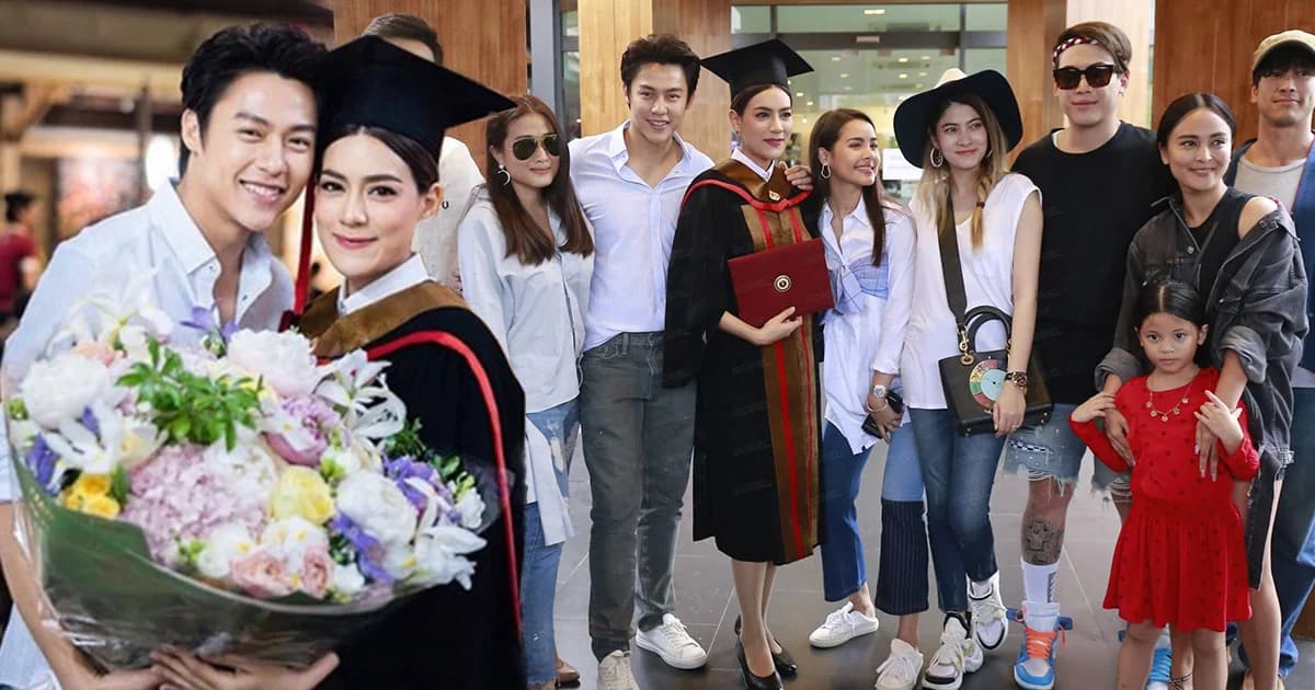 รับจริง! “คิมเบอร์ลี่” จบ ป.ตรี เหล่าคนบันเทิงแห่ยินดี “หมาก” ให้ดอกไม้ช่อโต