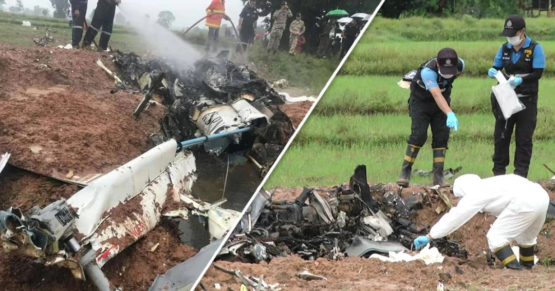 พบผู้เสียชีวิตเพิ่มรวม 4 ราย เหตุ ฮ.ตก กลางทุ่งนาขอนแก่น