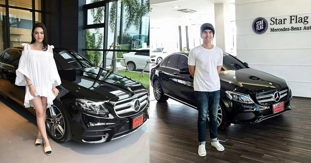 เสื้อคู่น้อยไป! “ใหม่-เต๋อ” ถอยรถหรูคู่