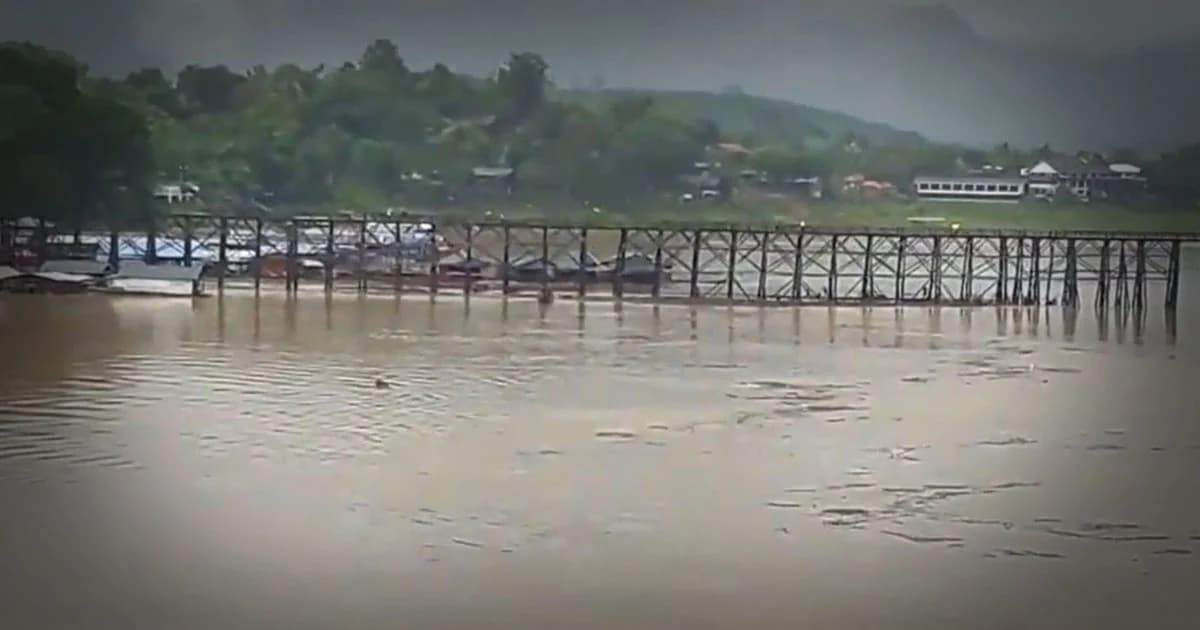 สังขละฯ อ่วม ! น้ำท่วมสูงเกือบถึงสะพานมอญ 200 หลังคาเรือนเดือดร้อนหนัก