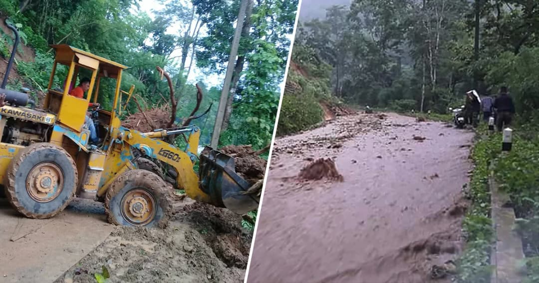 น้ำลด! จนท.ลุยเปิดเส้นทาง อ.สบเมย ได้แล้ว หลังดินโคลนถล่ม