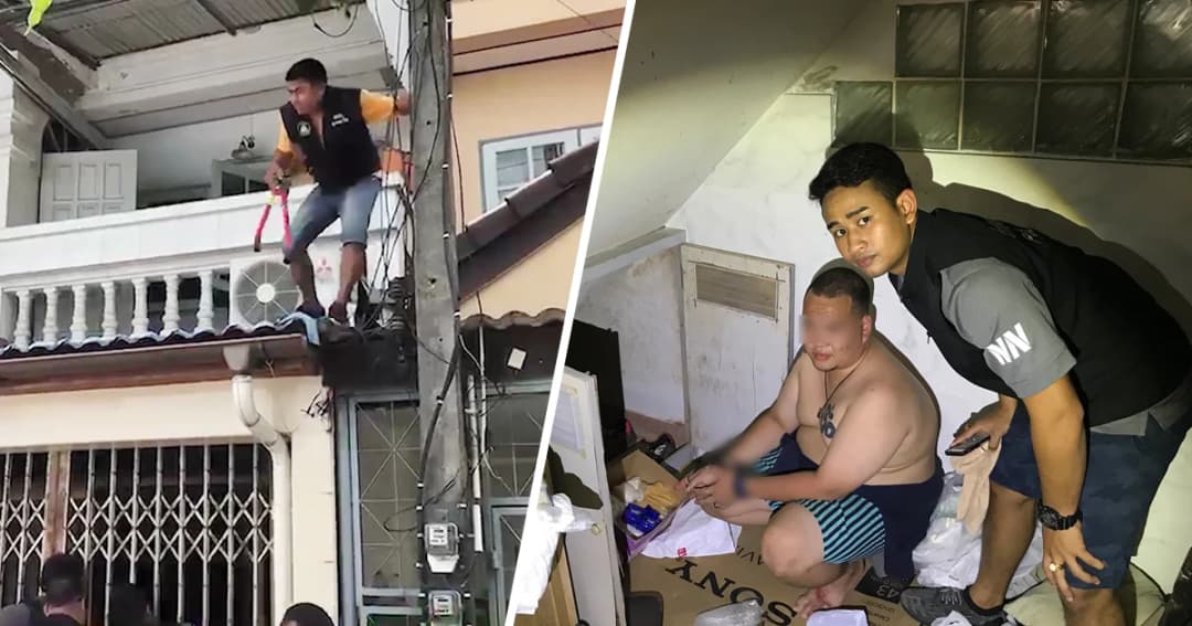 ตร.ปีนบ้านพัก ค้นยาเสพติด จับ 2 นักค้ายา ยึดได้กว่า 8 พันเม็ด