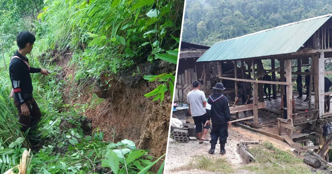 ‘สบเมย’ พบรอยแยก-แผ่นดินทรุดเพิ่ม เร่งรื้อถอนบ้านหวั่นถล่มซ้ำ