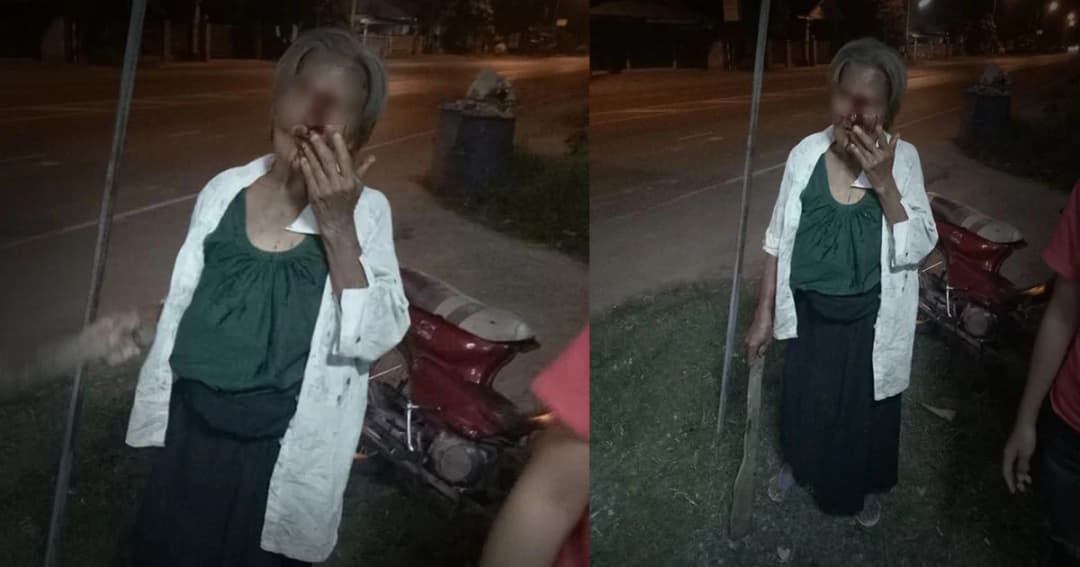 สะเทือนใจ ! หญิงชราเดินขอความช่วยเหลือ ถูกลูกชายทำร้ายเลือดอาบหน้า