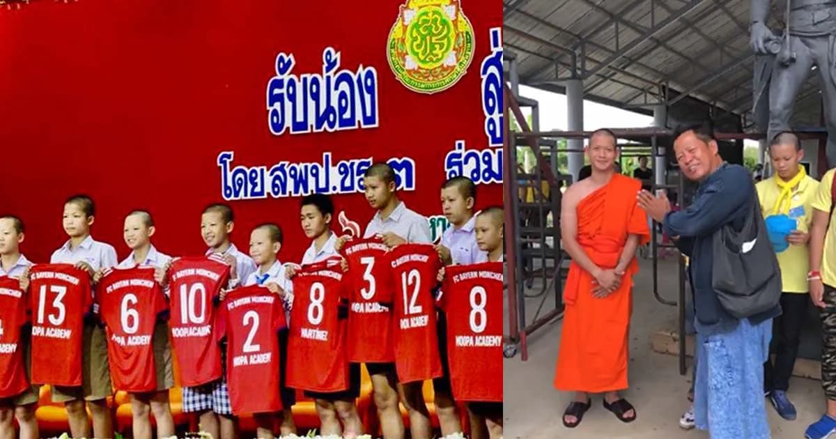 ทีมหมูป่า กลับเข้าห้องเรียนวันแรก-ยกคณะชมอนุสาวรีย์ “น.ต.สมาน”