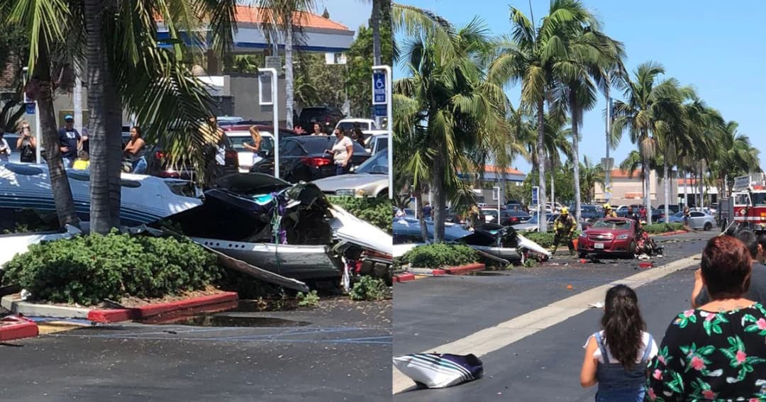 เครื่องบินเล็กตกกลางลานจอดรถ ดับคาที่ 5 ราย