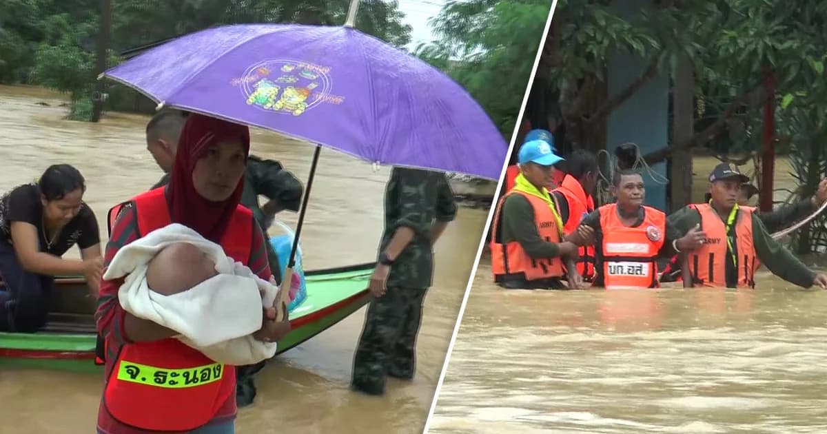 ระนอง น้ำป่าทะลัก 3 หมู่บ้าน เกือบ 400 ครัวเรือนเดือดร้อน