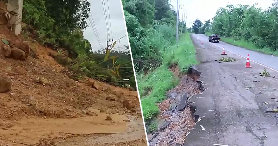 อ่วม! ดินสไลด์ปิดเส้นทางสายสังขละบุรี 14 จุด จนท.เร่งซ่อม คาดแล้วเสร็จ 1-2 วัน