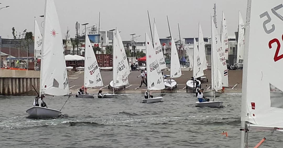 เรือใบไทยซ้อมเตรียมทีมที่สนามแข่งจริง ก่อนลุยเอเชียนเกมส์