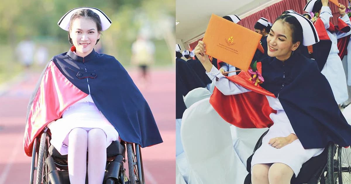 นักศึกษาสาวประสบอุบัติเหตุ จนพิการ ทุ่มเทฟันฝ่า จนได้เป็น “พยาบาล” สมความตั้งใจ