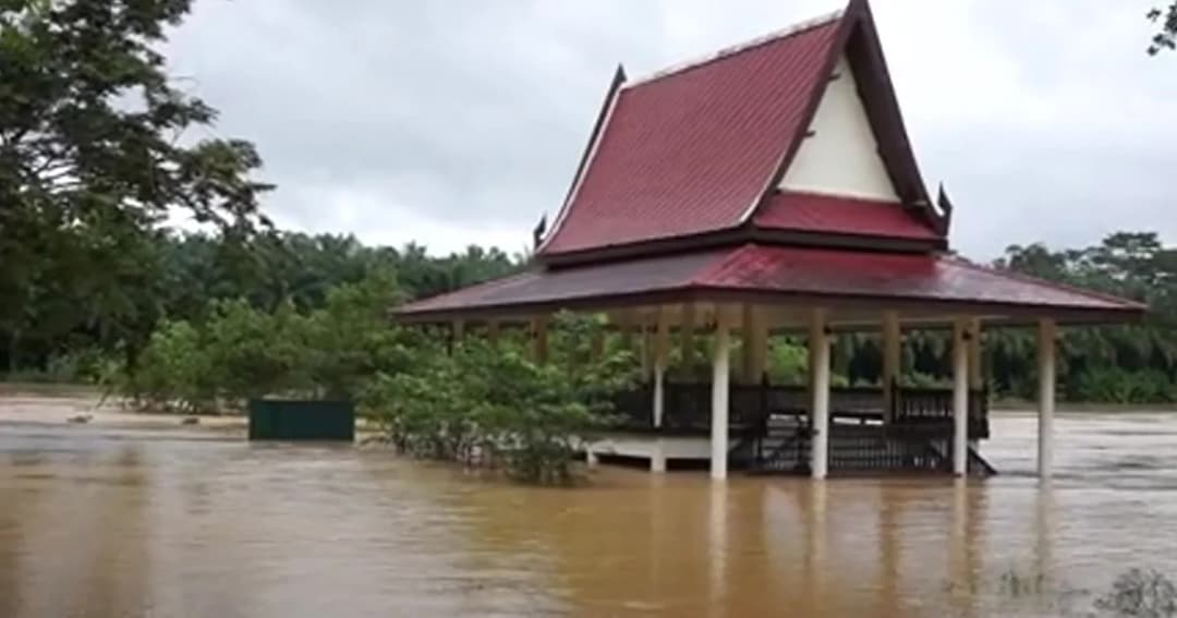 ชุมพรเจอฝนยังตกหนักต่อเนื่อง น้ำป่าเริ่มไหลเข้าท่วมหลายตำบล