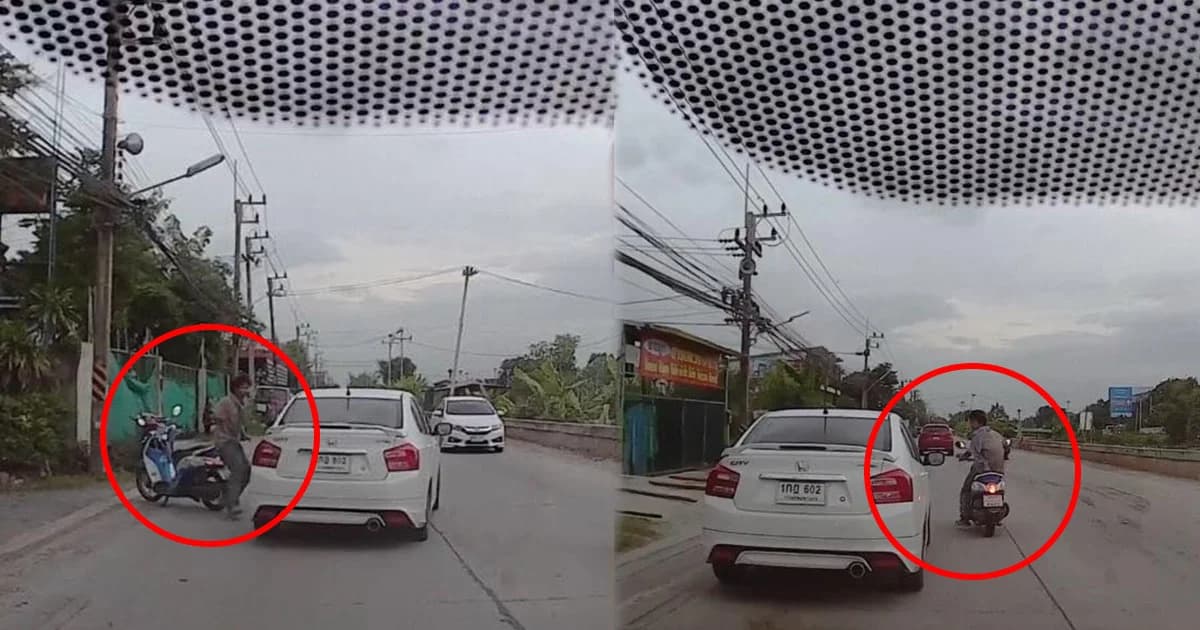 ตร.ปทุมฯ รวบแล้ว หนุ่มหัวร้อนขี่ จยย.ไล่รถเก๋ง แจ้ง 4 ข้อหา